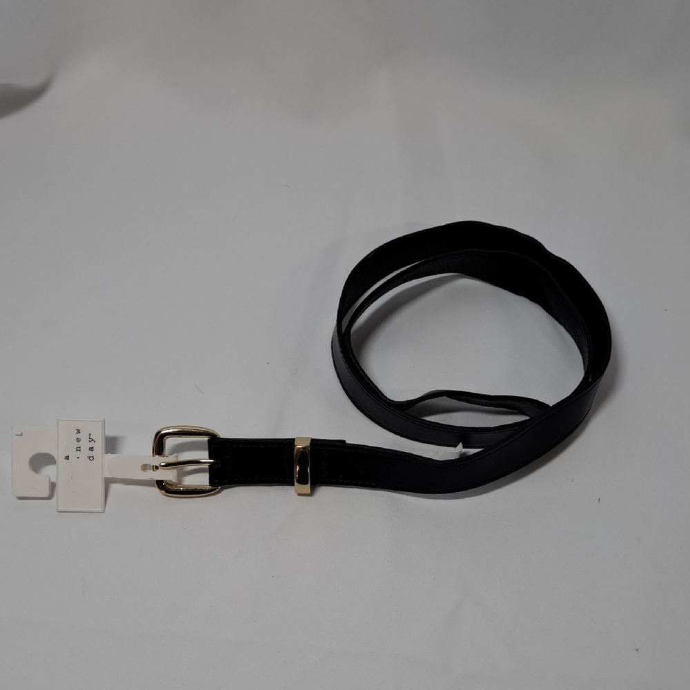 a new day Elegant Black Belt with Gold Accent